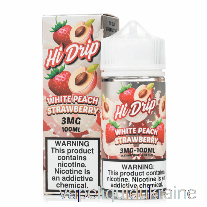 Vape Liquid Ukraine White Peach Strawberry - Hi-Drip - 100mL 0mg